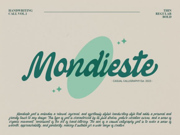 Mondieste: A Casual Calligraphy Font for Thoughtful Editorial Design